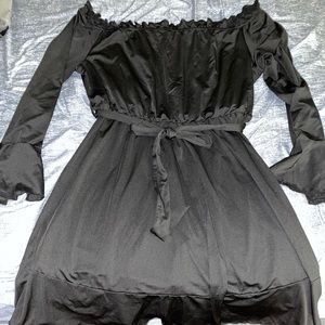 Black, Off the shoulder, long sleeve Dress